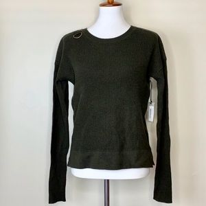 LOMA Green Ring Military Cashmere Crew Sweater S